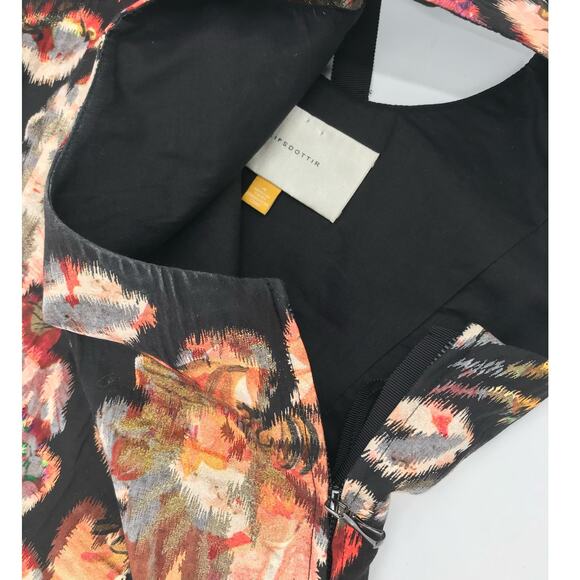 Leifsdottir Anthropologie Adelita Floral Shimmer Brocade Fit Flare Mini Dress 4 - Picture 7 of 11